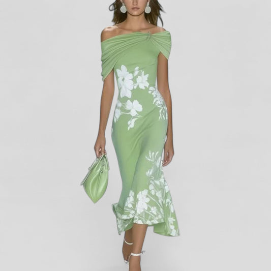 Iris Dames Midi-jurk | Unieke Print, Ademend Stoffen Design 0