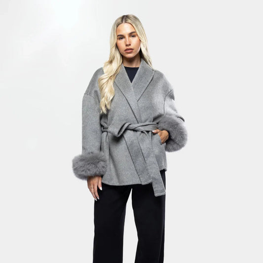 Livia Dames Winterjas | Mouwen, Elegante Strikceintuur