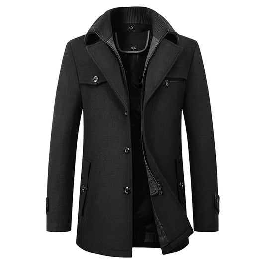 Mika Heren Trenchcoat | 72% Polyester, 28% Wol, Verstelbare Rits