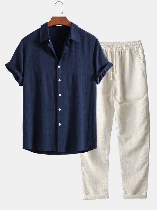 Milo Heren Zomer Set | Katoenmix, Effen Design 0