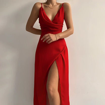 Sorella | Elegante Maxi Jurk met Overslag en Hoge Split