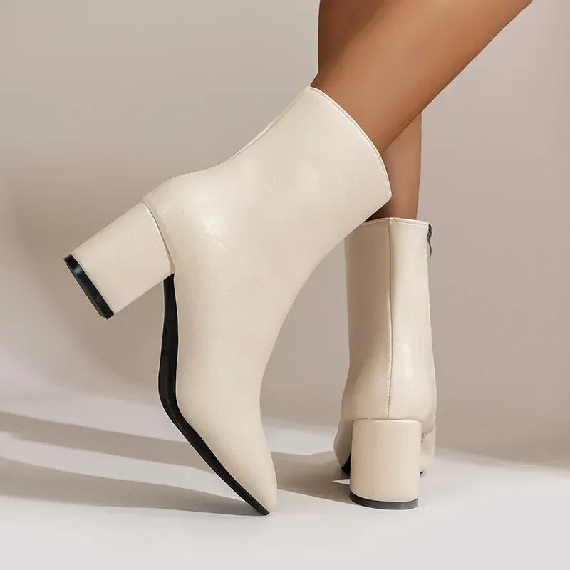 Rina Dames Enkellaarsjes | Zwarte Blokhak, Elegant Design 5