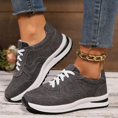 DAELYN | Orthopedische denim sneakers met platformzool