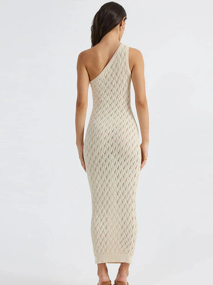 Alira – Asymmetrische Lange Jurk in Sexy Knitlook