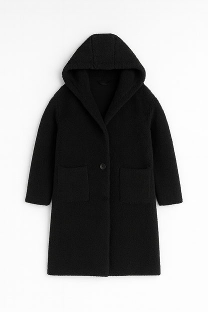 Sari Dames Trenchcoat | Luxe Teddy Stof, Met Capuchon