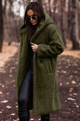 Sari Dames Trenchcoat | Luxe Teddy Stof, Met Capuchon