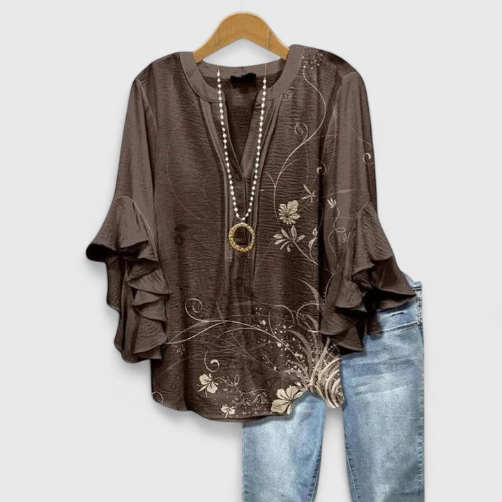 Saryphia Dames Blouse | Ademend, Elegante Bloemenprint 3