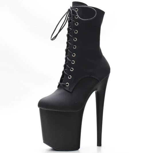 Sierra Dames Enkellaarsjes | 8 Platform, Lace Up, Zwart