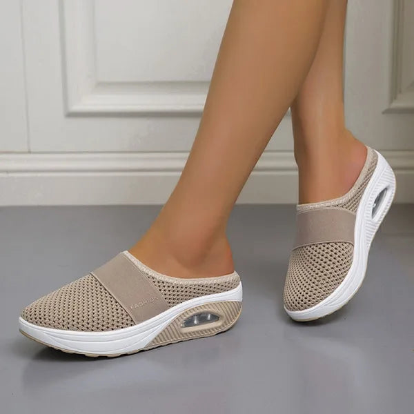Wendy Dames Sandalen | Orthopedisch, Ademend Beige Sleehak 3
