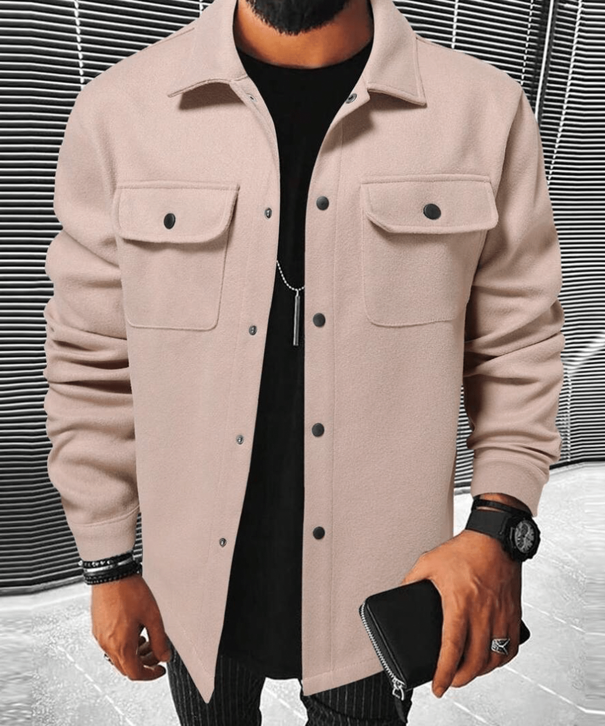Willem Heren Shacket | Casual met Borstzakken