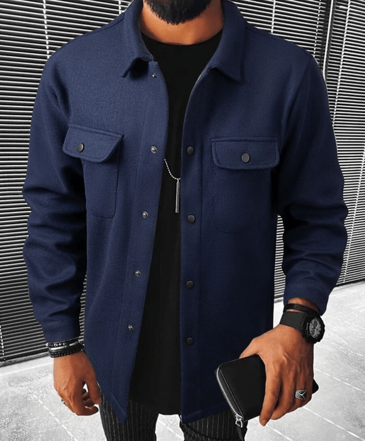 Willem Heren Shacket | Casual met Borstzakken