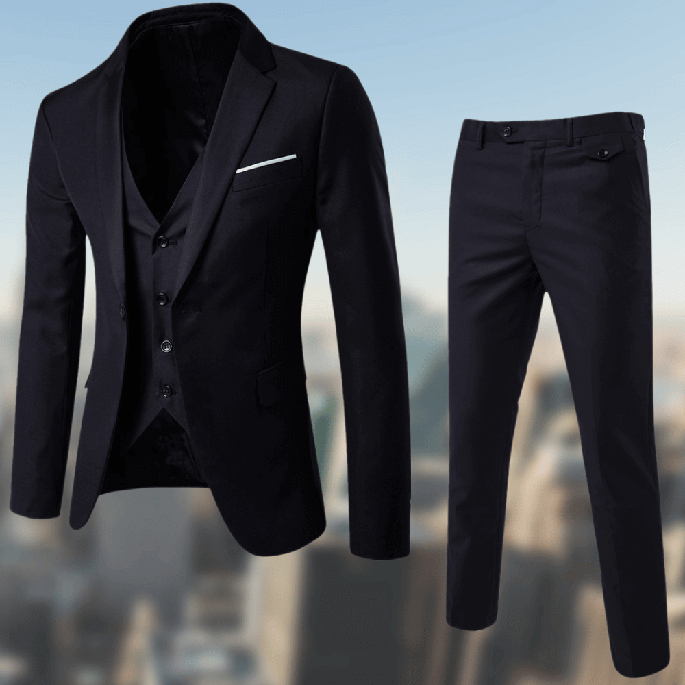 Wolff Zwart Heren Pak | Comfortabele Wolmix, Tijdloos Elegant 0