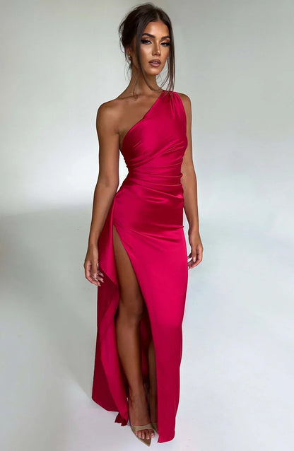 Luxe One-Shoulder Splitjurk