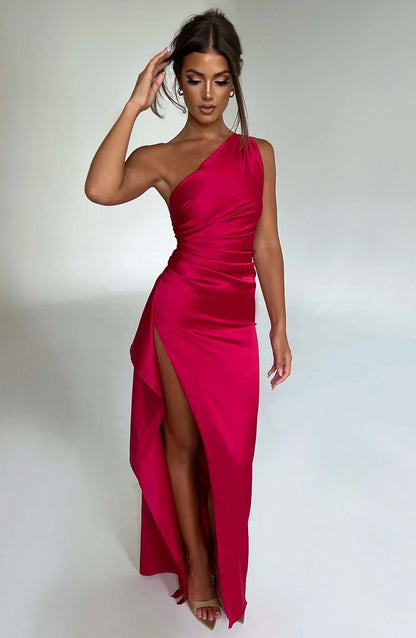 Luxe One-Shoulder Splitjurk