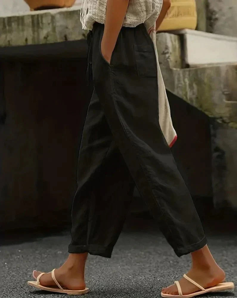 MIRENA | Luchtige Stof Broek voor Dagelijks Comfort