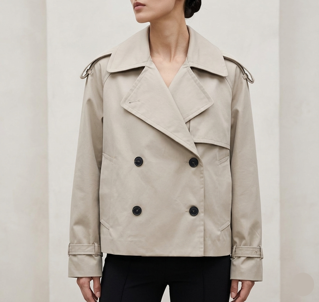 Kira Dames Trenchcoat | Korte Lichtgewicht, Elegante Pasvorm in Groen