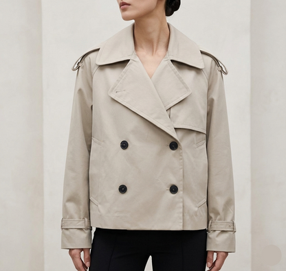 Kira Dames Trenchcoat | Korte Lichtgewicht, Elegante Pasvorm in Groen