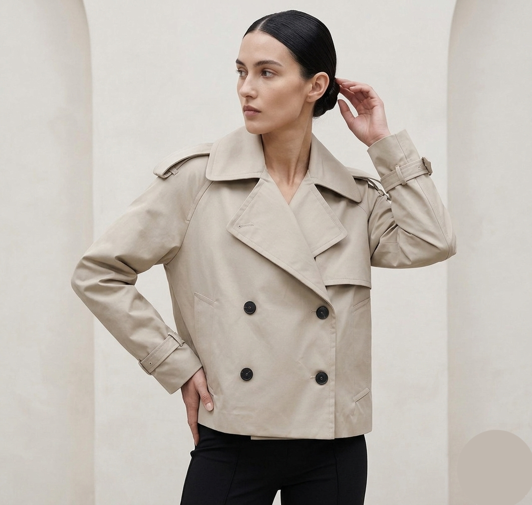 Kira Dames Trenchcoat | Korte Lichtgewicht, Elegante Pasvorm in Groen