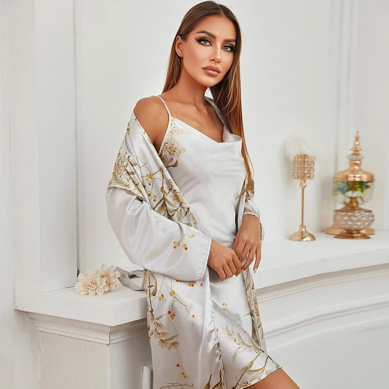 Meloura | Luxe Nachtjapon & Badjas Set