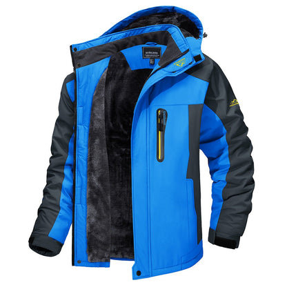 Waterdichte en winddichte heren outdoorjas | Gevoerde winterjas met capuchon